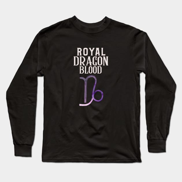 The royal dragon blood Capricorn design Long Sleeve T-Shirt by alcoshirts